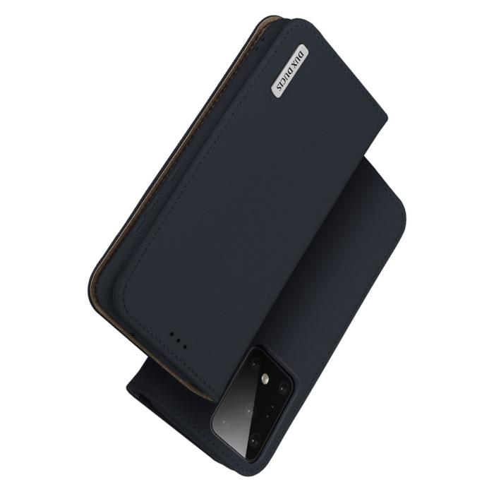 UTGATT1 - Dux Ducis Wish Series Äkta Läderfodral till Galaxy S20 Ultra - Blå