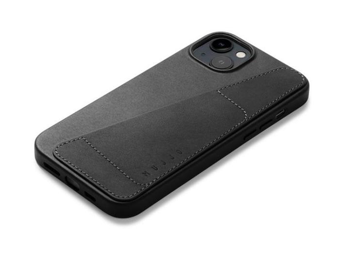 Mujjo - Mujjo iPhone 14 Plus Skal Korthållare Full Läder - Svart