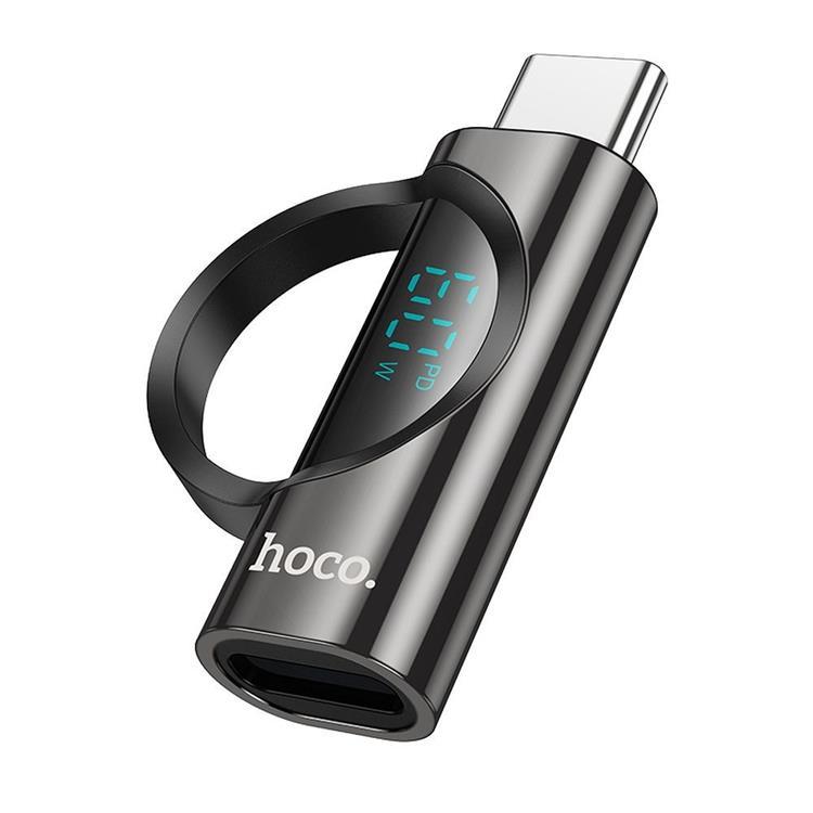 Hoco Adapter USB-C Till Lightning Med Display 3A 60W - Svart | 505295 | AlltMobil