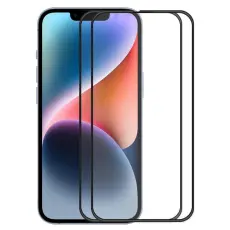 OEM - [2-PACK] iPhone 15 Plus Härdat Glas Skärmskydd - Svart