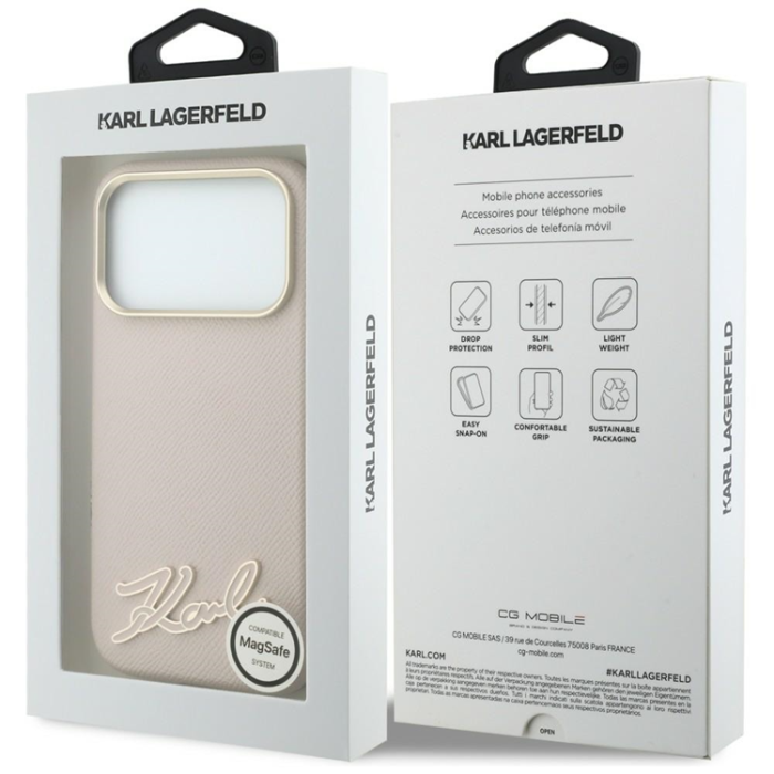 KARL LAGERFELD - Karl Lagerfeld Mobilskal För iPhone 18 Pro/17 Pro Magsafe Grained Resin