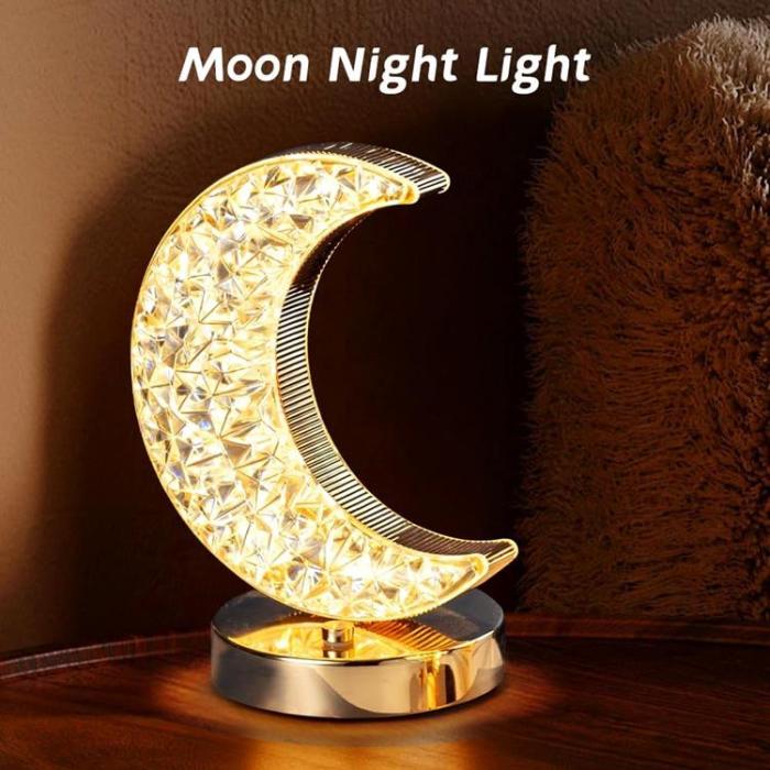 OEM - Crystal Moon Night Light Touch Lampa