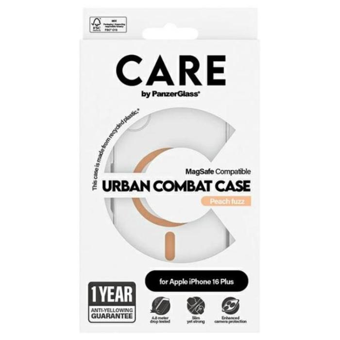 PanzerGlass - CARE By PanzerGlass iPhone 16 Plus Mobilskal MagSafe - Peachy