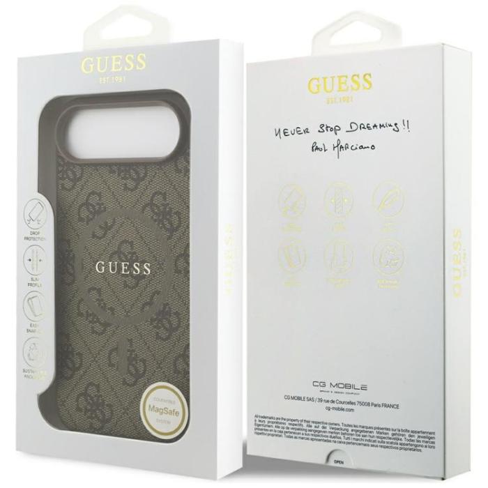Guess - Guess iPhone 17 Air Mobilskal MagSafe 4G Ring Classic Logo - Brun