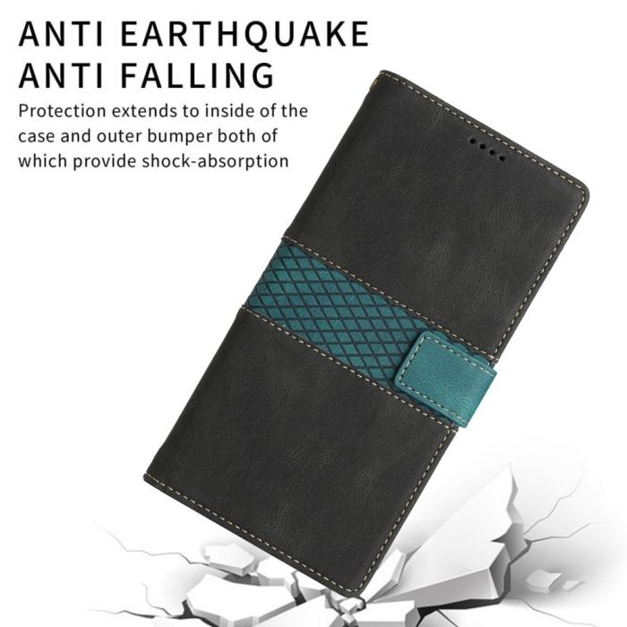 A-One Brand - Splicing Design iPhone 13 Plånboksfodral - Svart