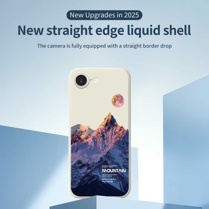 A-One Brand - iPhone 16e Mobilskal Blue Snow Mountain TPU - Beige