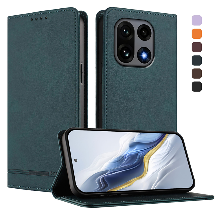 OnePlus 15 Konstläder Plånboksfodral RFID-Skydd Rinacasis (Mörkgrön) | 2353 | AlltMobil