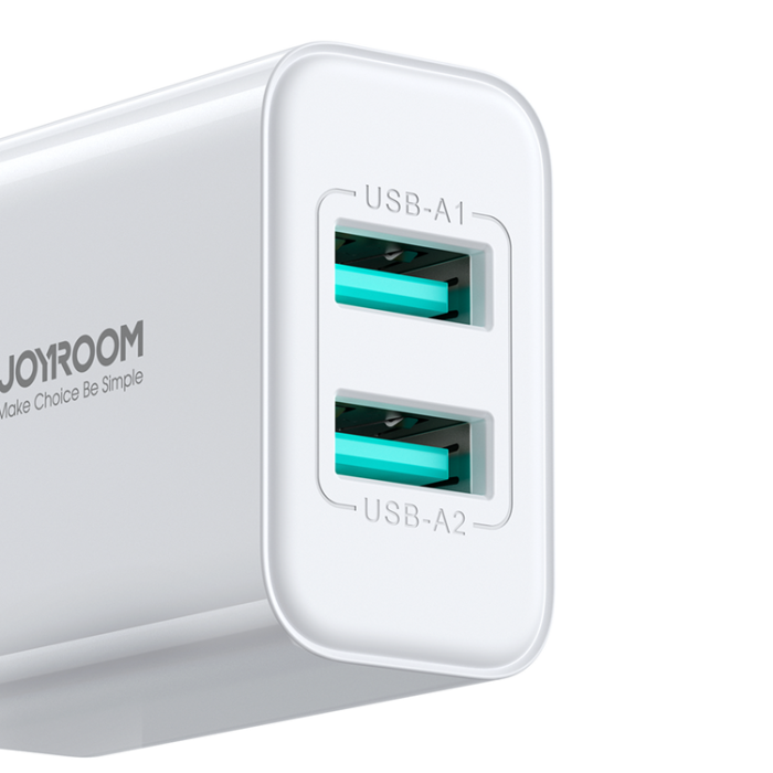 Joyroom - Joyroom Nätladdare 2xUSB-A 10.5W 2.1A - Vit