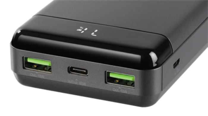 UTGATT5 - DELTACO Powerbank 20000 mAh - Svart