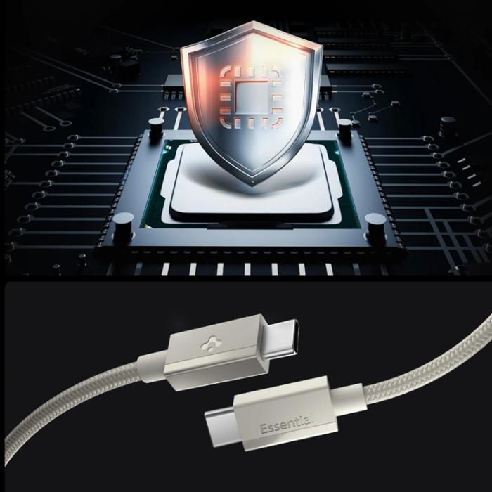 Spigen - Spigen USB-C till USB-C Kabel EB6015CC Essential 1.5m 60W - Titanium