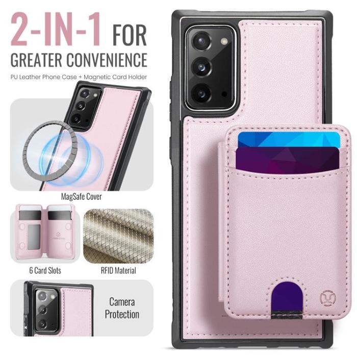 OEM - JEEHOOD Samsung Galaxy Note20 Fodral KonstLäder - Rosa