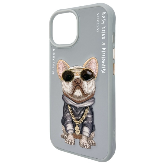 NIMMY - Nimmy iPhone 15 Mobilskal Glasses Cool Dog - Grå