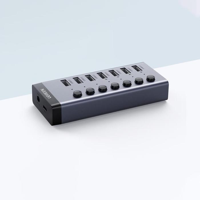 Ugreen - Ugreen Multifunctional HUB 7in1 USB Typ-C PD DC 12V - Grå