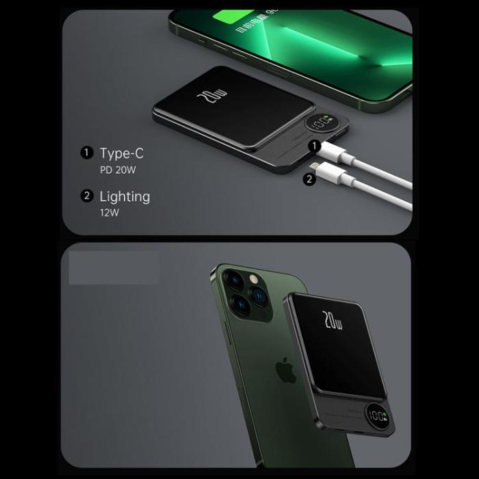 SUIDDY - SUIDDY PD20W Magsafe Trådlös Powerbank 10000mAh - Grön