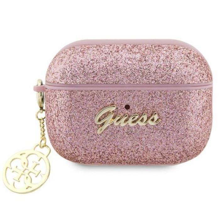Guess - Guess Airpods Pro 2 Skal Glitter Flake Charm - Rosa