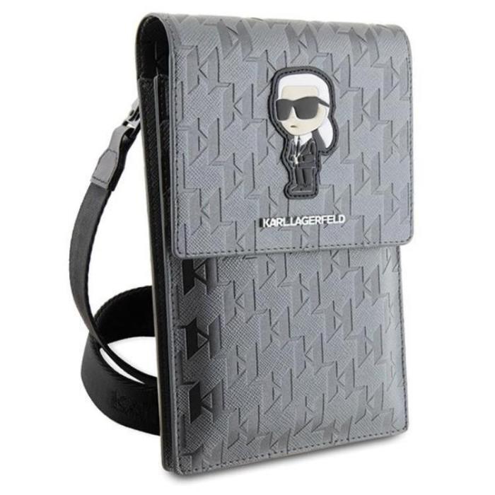 KARL LAGERFELD - Karl Lagerfeld Halsbandsfodral Saffiano Monogram Ikonik