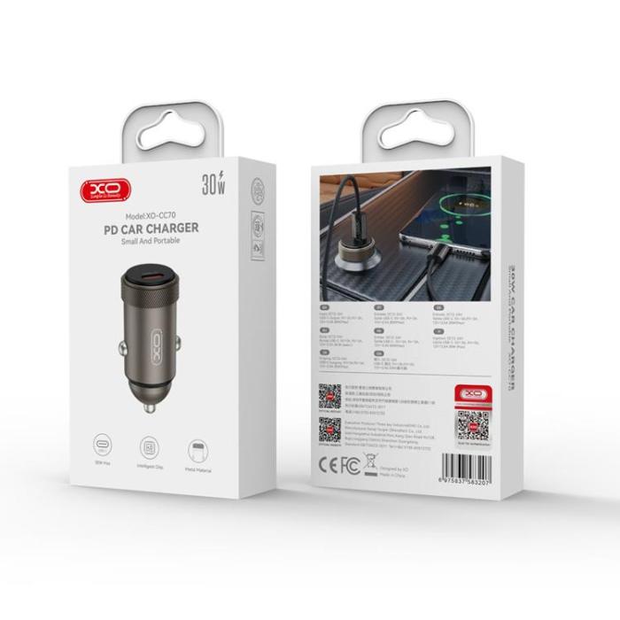 XO - XO Billaddare 30W USB-C PD CC70 - Svart