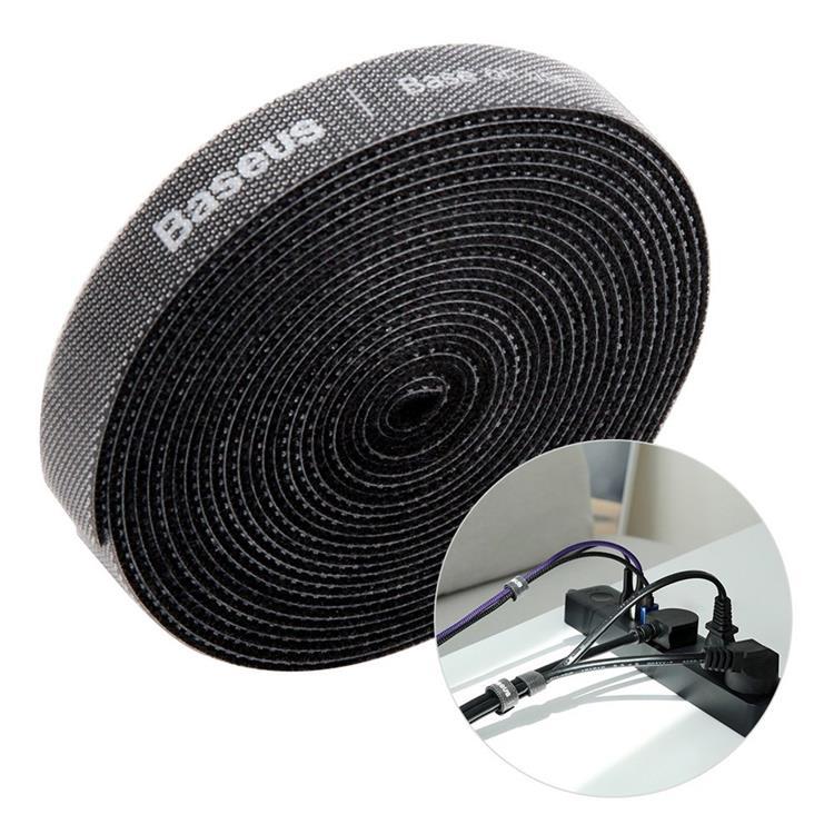 Baseus Rainbow Circle Velcro Straps Organizing Kabel 3m - Svart | 264 | AlltMobil