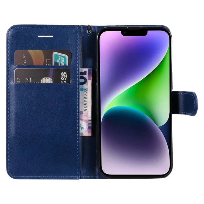 KT - KT iPhone 15 Plus Plånboksfodral - Blå
