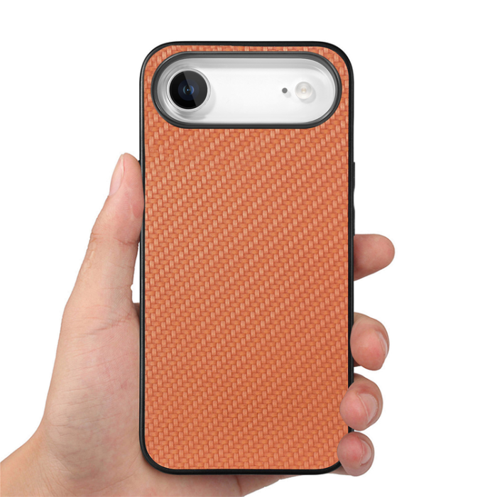 A-One Brand - iPhone Air Mobilskal Carbon Fiber PU Läder - Brun