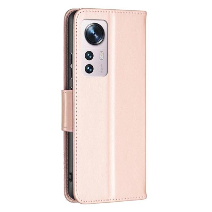OEM - Butterfly Imprinted Plånboksfodral Xiaomi 12/12X - Rosa Guld