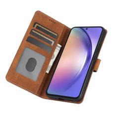 OEM - Samsung Galaxy A57 Pl&aring;nboksfodral Konstl&auml;der - Brun