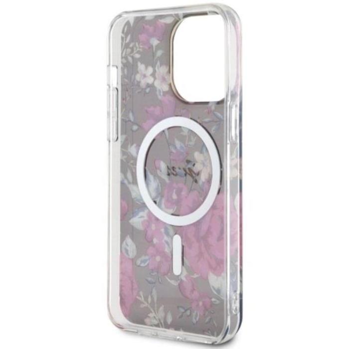 Guess - Guess iPhone 14 Pro Mobilskal MagSafe Flower - Grön