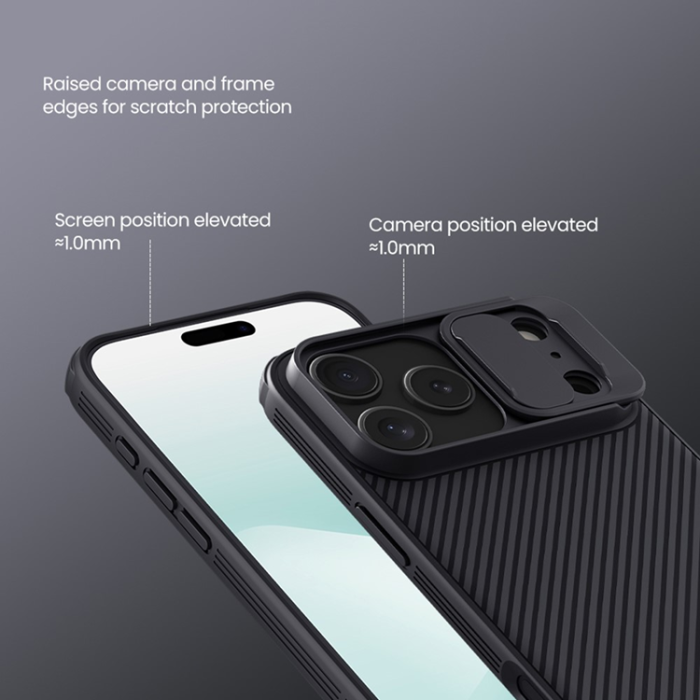 Nillkin - NILLKIN iPhone 17 Pro Max Mobilskal Slide Kamera Lid - Guld