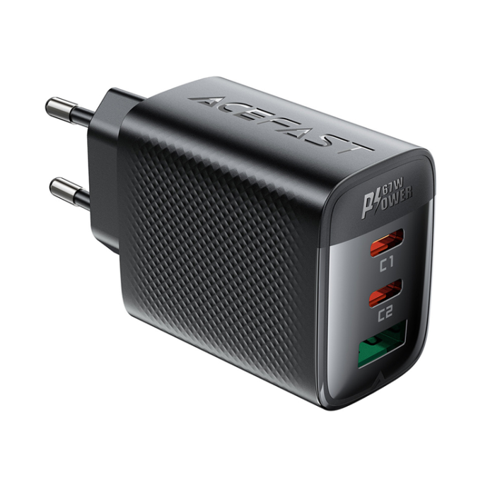 Acefast - Acefast Väggladdare 1x USB-A/2x USB-C 67W A108 - Svart