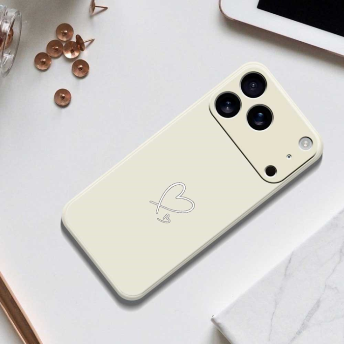 A-One Brand - iPhone 17 Pro Mobilskal Vit Love Pattern TPU - Lila