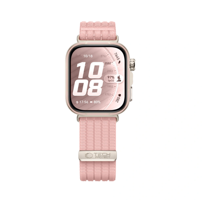 Tech-Protect - Tech-Protect Huawei Watch Fit 3/4/4 Pro/5/5 Pro Armband Nylon - Ljusrosa