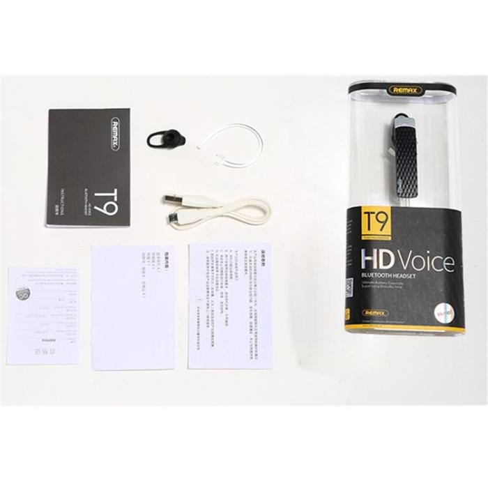 Remax - REMAX Single In-Ear Trådlösa Hörlur Bluetooth Med Mic Stereo T9 - Svart