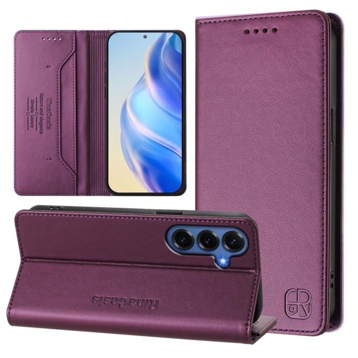 OEM - RINACASIS Samsung Galaxy S26+ Plånboksfodral Konstläder RFID Skydd - Lila