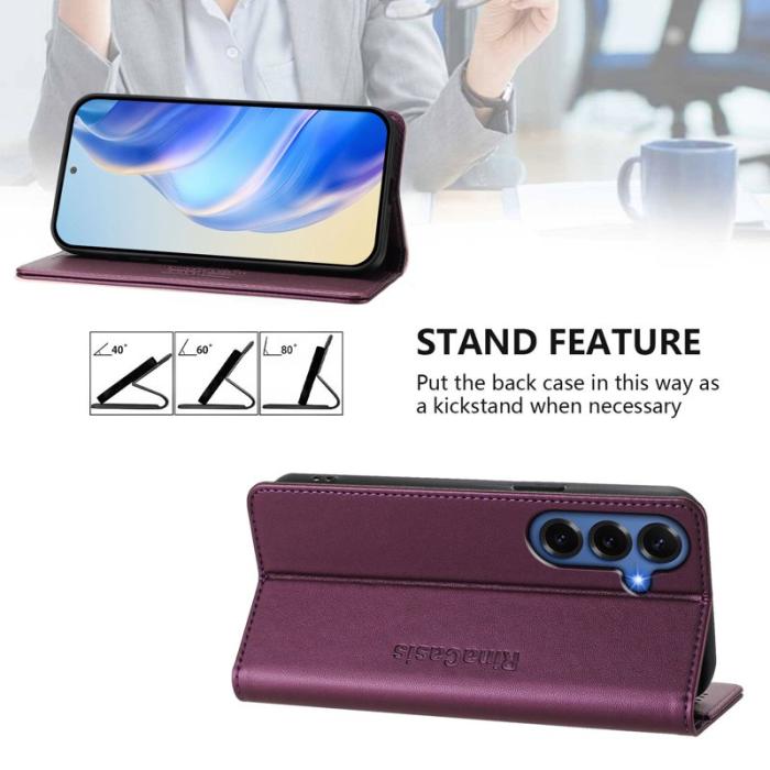 OEM - RINACASIS Samsung Galaxy S26+ Plånboksfodral Konstläder RFID Skydd - Lila