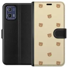Gustaf - Pl&aring;nboksfodral till Motorola Moto G73 med Bj&ouml;rnm&ouml;nster