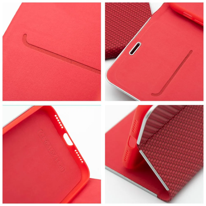 OEM - Xiaomi Redmi 14C Plånboksfodral Luna Carbon - Röd