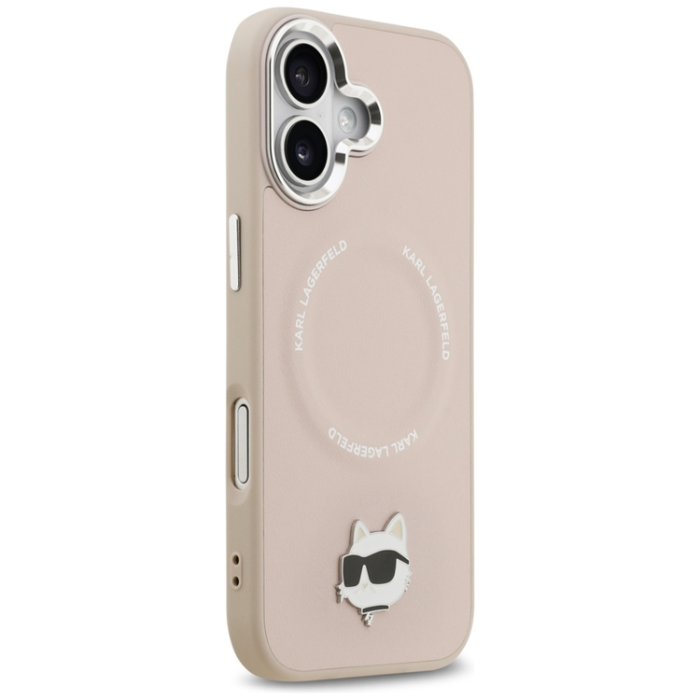 KARL LAGERFELD - Karl Lagerfeld iPhone 17 Mobilskal MagSafe Choupette Pin - Rosa
