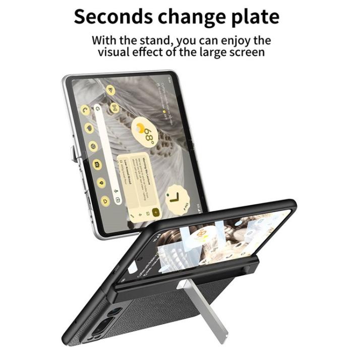 GKK - GKK Google Pixel Fold Mobilskal Kickstand PU-Läder - Grön