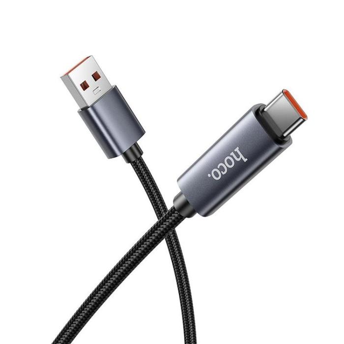 Hoco - HOCO USB-A till USB-C Kabel 5A 1m med Display X112 - Svart