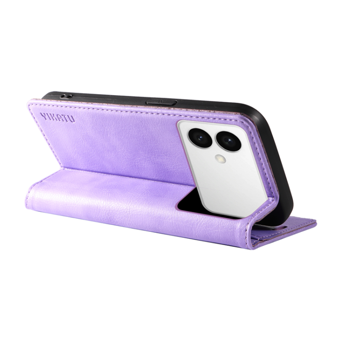 YIKATU - YIKATU Galaxy S26 Edge Plånboksfodral Litchi Läder - Lila