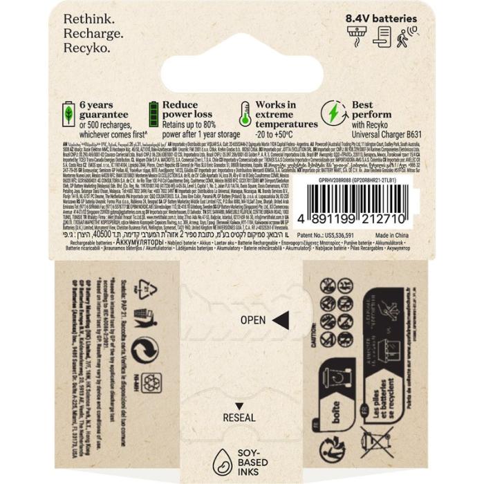 GP - GP Batteri Recyko NiMH 9V 200mAh 1-Pack