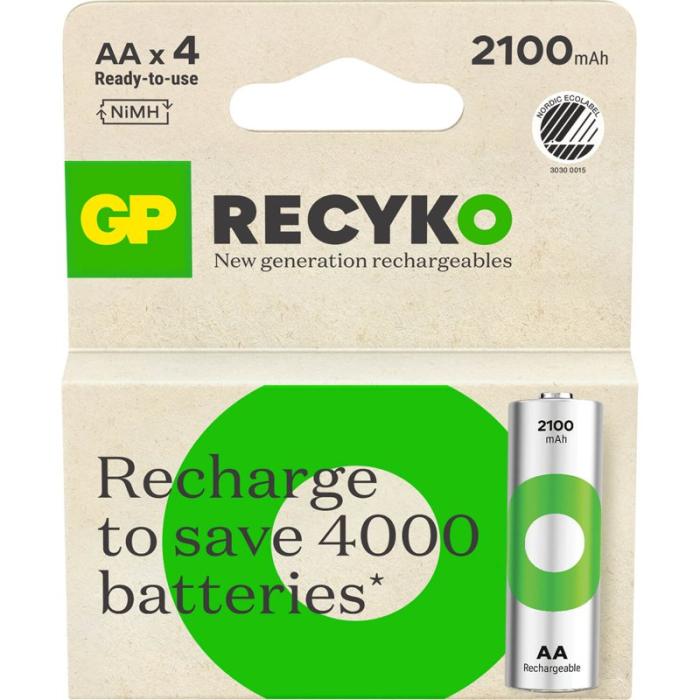 GP - GP Batteri Recyko NiMH AA HR6 2100mAh 4-Pack