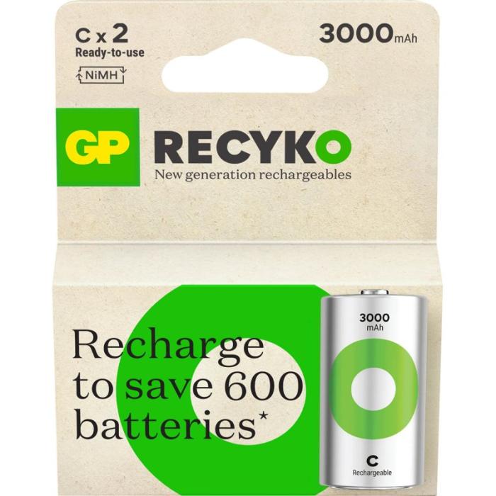 GP - GP Batteri Recyko NiMH C HR14 3000mAh 2-Pack