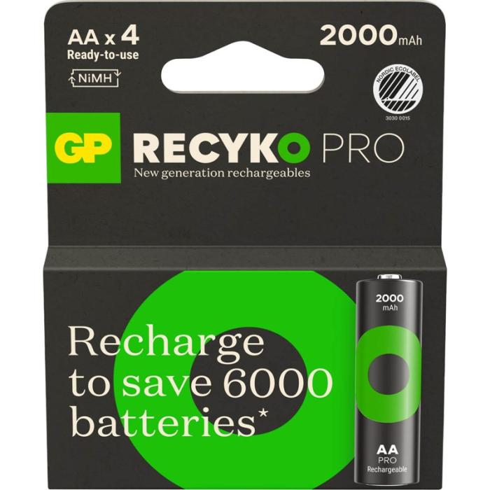 GP - GP Batteri Recyko Pro NiMH AA HR6 2000mAh 4-Pack