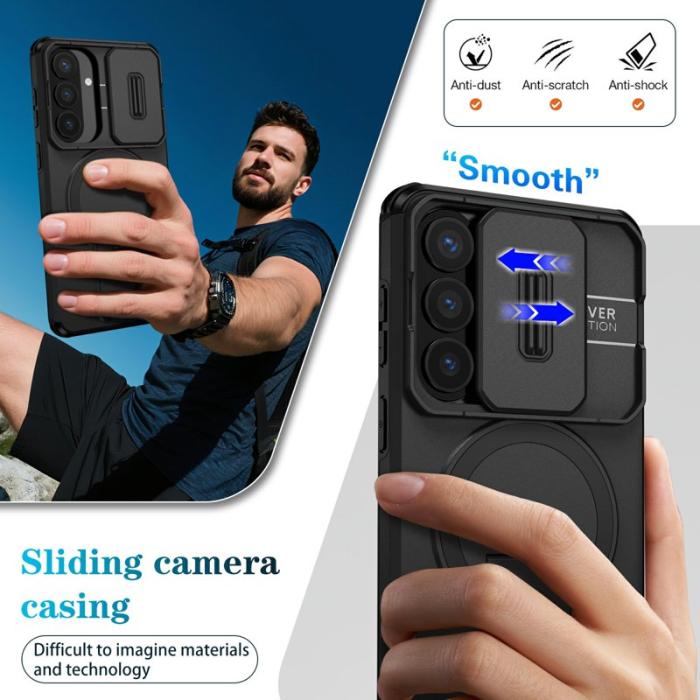 OEM - Mobilskal för Samsung Galaxy S26 Plus Magnetiskt Kickstand PC + TPU - Svart
