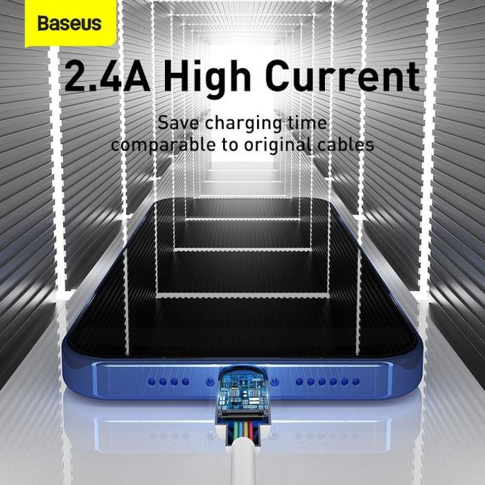 UTGATT1 - BASEUS kabel USB till Lightning 2,4A 1,5m 2 st i setet