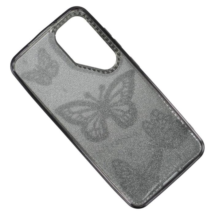 OEM - Mobilskal för Samsung Galaxy S26 Plus 3D Fjäril Rhinestones TPU - Svart