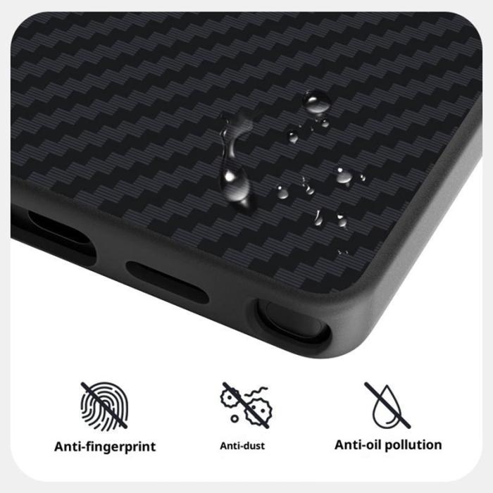 ABEEL - ABEEL Mobilskal till Samsung Galaxy S24 Ultra MagSafe Kolfiber Svart/Röd