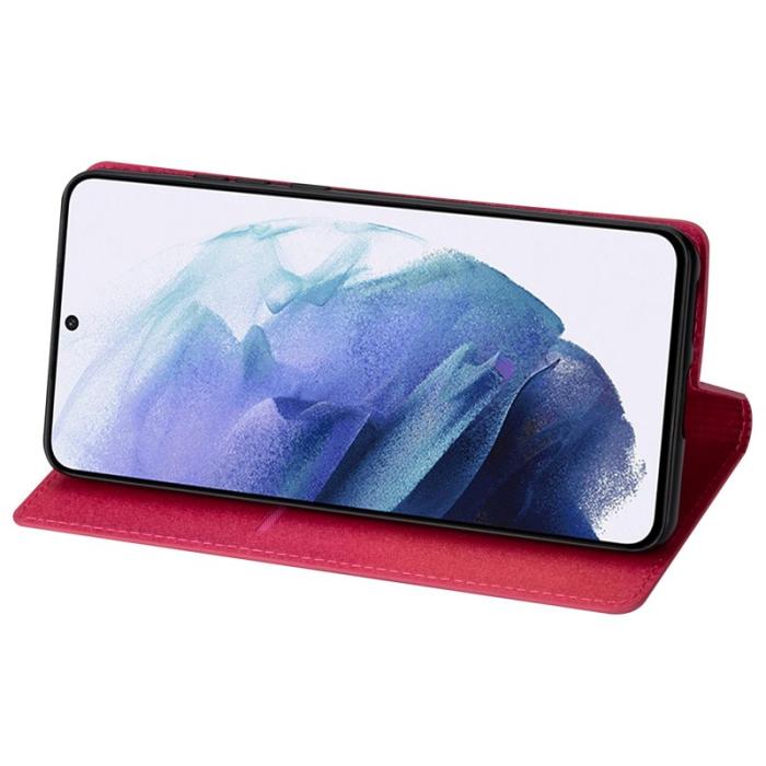 OEM - Mobilskal till Samsung Galaxy S26 Plus Glittrande Konstläder + TPU Kortfack Rosa