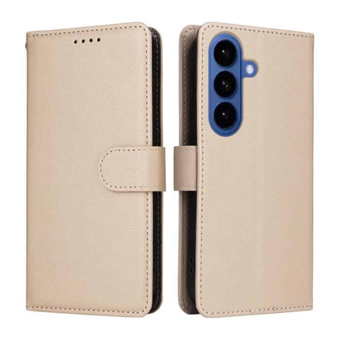 OEM - Mobilskal till Samsung Galaxy S26 Plus RFID-Skydd 3 Kortplatser Konstläder Vit